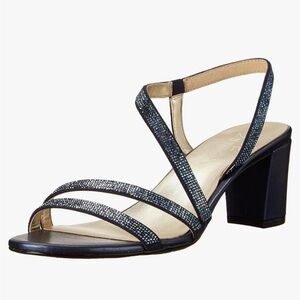Strappy Navy Blue Block Heel Sandal
